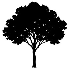 Tree and Leaf Vector Silhouette | Nature, Botanical, and Eco-Friendly Clipart