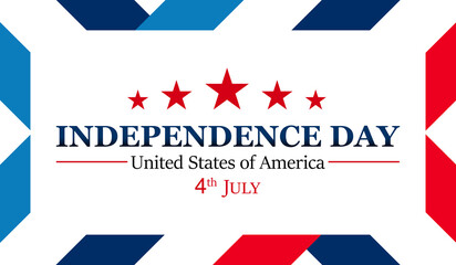 Independence day banner template with border and white background. Vector illustration.