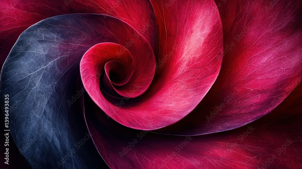 Canvas Prints swirling petals in shades of red and blue create a mesmerizing abstract form