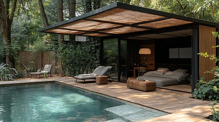 Tranquil poolside retreat luxury relaxation getaway