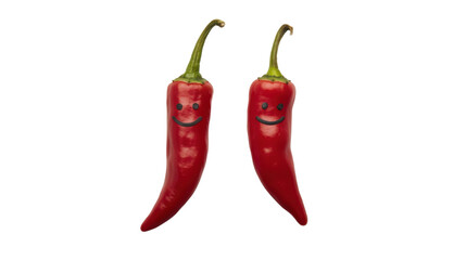 red hot chili peppers on white background