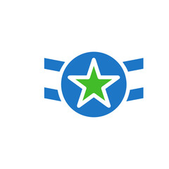 Striking Emblem with Star and Stripe Design