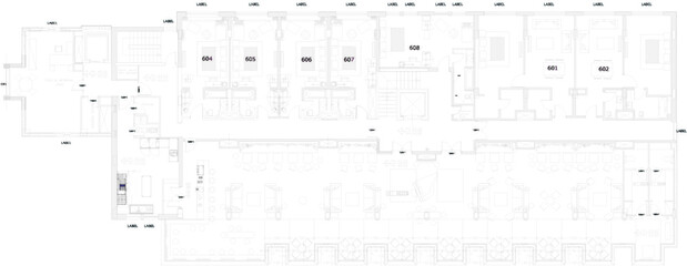 silhouette design vector illustration sketch architectural drawing site plan layout construction interior building hotel apartment modern luxury