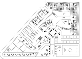 silhouette design vector illustration sketch drawing architecture construction site plan layout hotel apartment with vintage classic ethnic modern minimalist style
