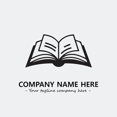 Book illustration black and white for logo company vector image
