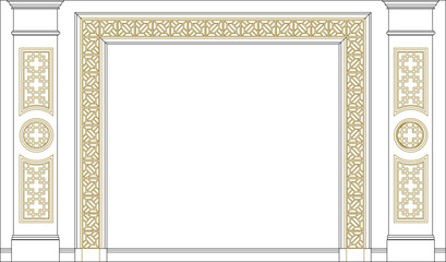 silhouette design vector illustration sketch drawing furniture interior backdrop partition room divider classic vintage ethnic traditional 