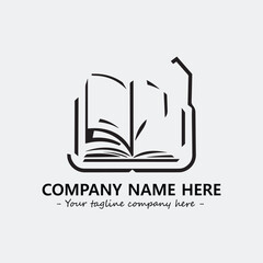 Book illustration black and white for logo company vector image

