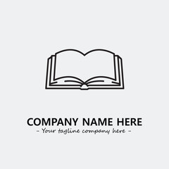 Book illustration black and white for logo company vector image
