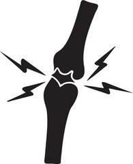 Painful Knee Joint Icon, logo, vector illustration
