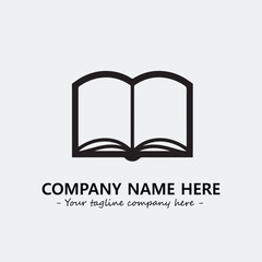 Book illustration black and white for logo company vector image
