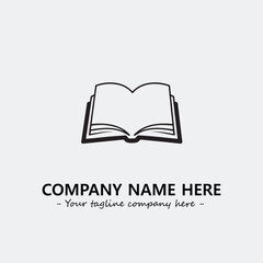 Book illustration black and white for logo company vector image

