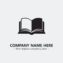 Book illustration black and white for logo company vector image
