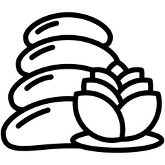 Smooth Rock black outline mini illustration icon, related to relaxation, spa, wellness and more. use for modern concept, print, UI, UX kit, web and app development. Vector EPS 10.