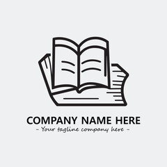 Book illustration black and white for logo company vector image
