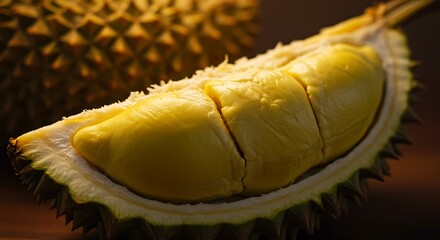 closeup durian fruit inside look delicious yummy