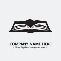Book illustration black and white for logo company vector image
