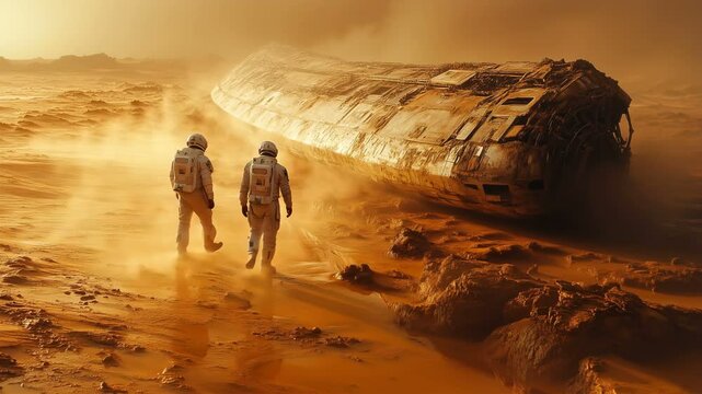 A group of intrepid explorers come across a mysterious derelict spaceship on a distant and alien planet