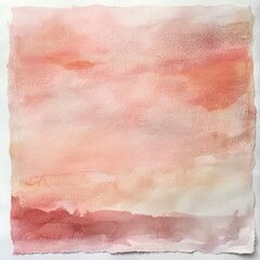 Fototapeta premium A soft watercolor painting showcasing a gradient of pastel pinks and peaches, evoking a serene and tranquil atmosphere.