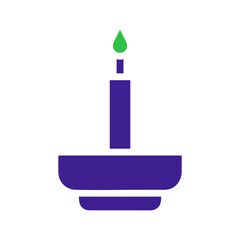Stylized Minimalist Candle with Green Flame Icon