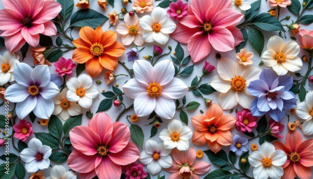 Poster surreal floral patterns abstract patterns made from flowers, blending into shapes and colors that ch