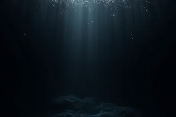 Mystical underwater light rays deep ocean nature photography dark environment tranquil view