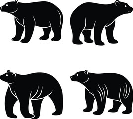 Polar Bear Silhouette vector illustration