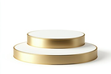 Elegant Two Tier Podium Display for Product Showcase on White Background