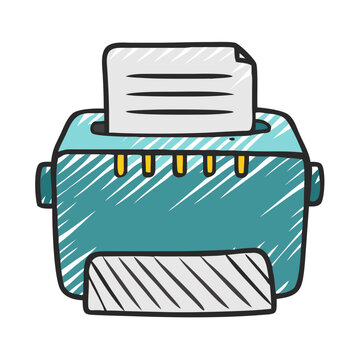 blue printer with paper clip art preview