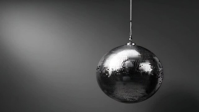 Silver Mirror Ball Illuminated in Night Club Setting Generative AI