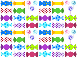 キャンディーのシームレスパターン　A-1'