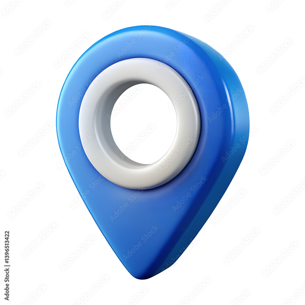 Fototapete 3d rendered blue and white location pin icon this is a digitally created image perfect for websites 