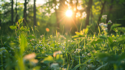prompt captures true spirit of a sunny spring landscape, showcasing rejuvenation of nature, lushness of vibrant greenery, and overwhelming sense of joy and optimism that accompanies this delightful se