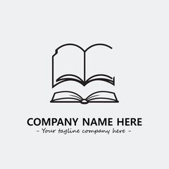 Book illustration black and white for logo company vector image
