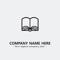 Book illustration black and white for logo company vector image
