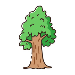 redwood tree icon, redwood tree vector illustration-simple illustration of redwood tree, perfect for redwood tree logos and icons