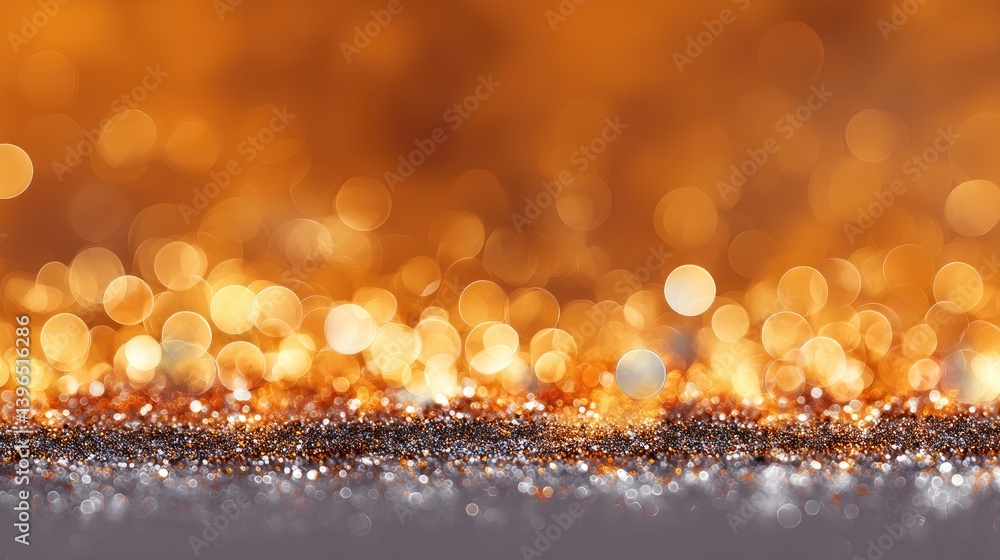 Poster glittering gold particles: an abstract, mesmerizing close-up captures the sparkle of countless tiny 