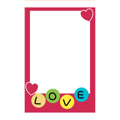 frame with hearts and love