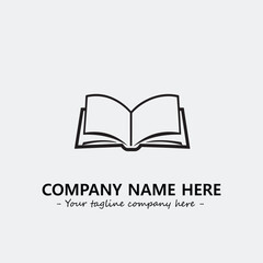 Book illustration black and white for logo company vector image
