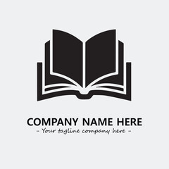 Book illustration black and white for logo company vector image
