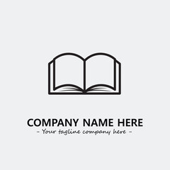 Book illustration black and white for logo company vector image
