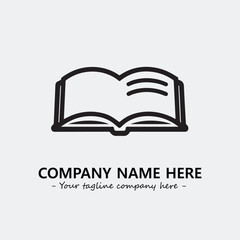 Book illustration black and white for logo company vector image
