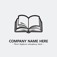 Book illustration black and white for logo company vector image
