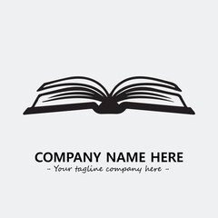 Book illustration black and white for logo company vector image
