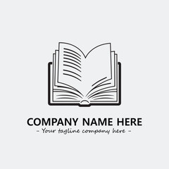 Book illustration black and white for logo company vector image
