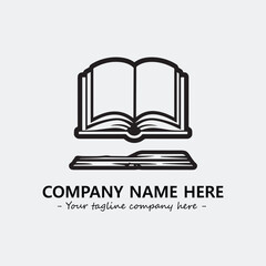 Book illustration black and white for logo company vector image
