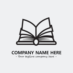 Book illustration black and white for logo company vector image

