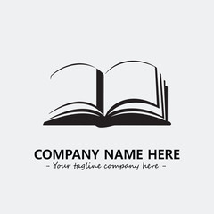 Book illustration black and white for logo company vector image
