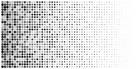 Polka dot pattern. Half tone subtle blob texture. Geometric pixel grid gradient. Tech point square design. Comic seamless disperse grange mosaic. Circle degrade graphic effect, fluid screen fade shape
