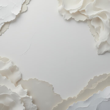 Textured Paper Clouds Frame: Off-White Minimalist Background