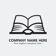 Book illustration black and white for logo company vector image
